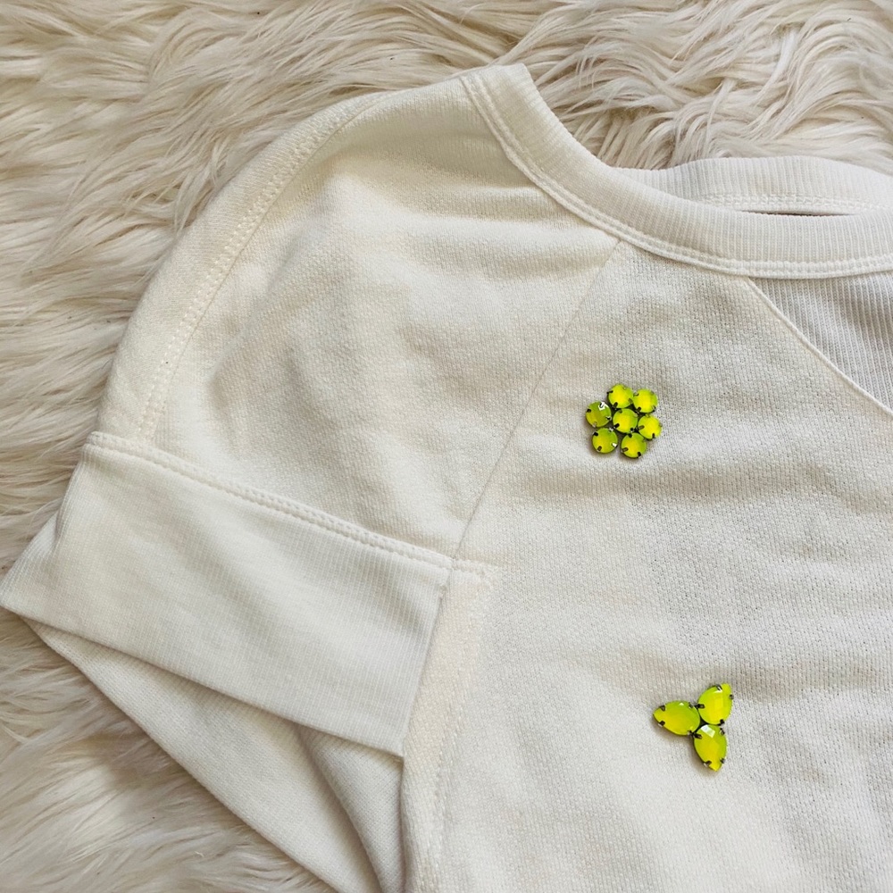 Unique White Yellow Beads Top